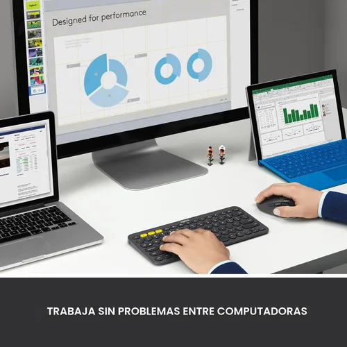 Vista 5 de Logitech M720 - Ratón inalámbrico de triatlón, Bluetooth, receptor unificador USB, 1000 DPI, 6 botones programables, batería de 2 años, compatible