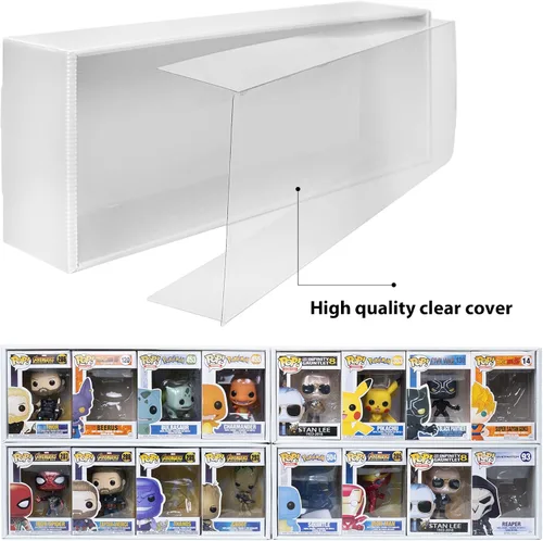 Vista 3 de Estuche de exhibición de versión 4 x 4 compatible con cajas Fnko Pop, apilables, 4 filas, con cubierta transparente para proteger tu colección