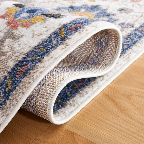 Vista 7 de SAFAVIEH Astoria Collection - Alfombra decorativa, 4 x 6 pies, beige y azul, diseño floral, no desprende pelusa y de fácil cuidado, ideal para zonas