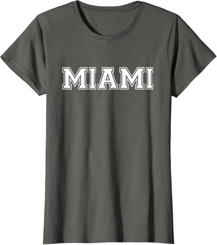 Vista 57 de Camiseta de regalo deportiva estilo universitario Miami Florida, Negro, S