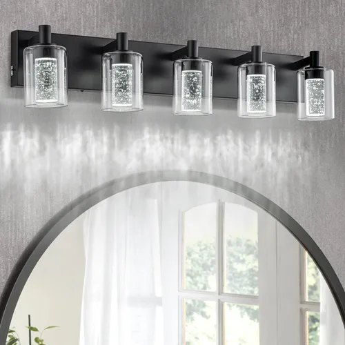 Vista 14 de SineRise - Luz de tocador con 3 modos de color (3000K/4000K/6000K), lámpara de baño LED con protección ocular, lámpara de pared moderna regulable