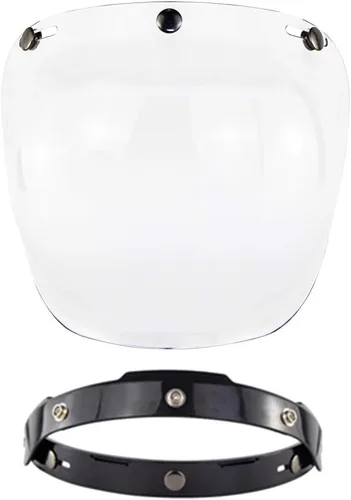 Vista 8 de Casco de burbuja, casco de cara abierta, protector solar de burbujas, visera solar, accesorio para casco de motocicleta, lente facial (transparente)