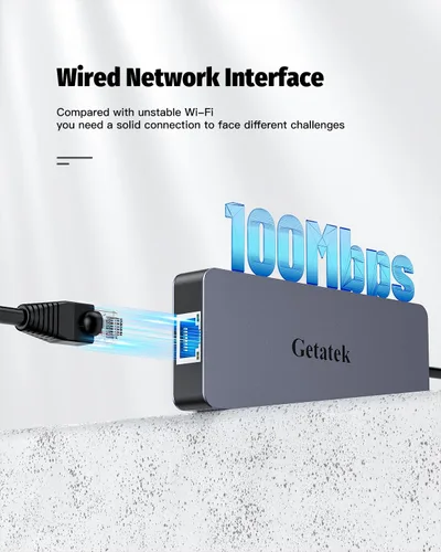 Vista 6 de Hub Ethernet USB C, adaptador multipuerto USB C de 6 puertos con HDMI 4K @30HZ, 3 USB 3.0, carga USB C PD de 100 W, RJ45, apto