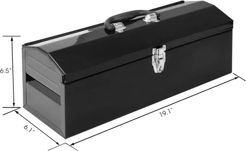 Vista 9 de Torin ATB101B - Caja de herramientas de acero portátil de 19 pulgadas con cierre de metal y bandeja de almacenamiento extraíble, color negro