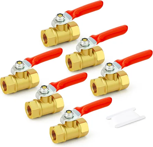 Vista 12 de GASHER Mini válvula de bola de latón de 1/2 pulgada, válvula de cierre, accesorio de tubería de rosca FNPT de 1/2 pulgada