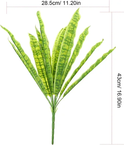 Vista 4 de HOMSFOU Plantas de interior Sansevieria Planta de serpiente, vegetación de plástico, planta de agave artificial para decoración de interiores