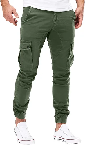 Vista 3 de SUTIL Pantalones deportivos chinos para hombre, pantalones cargo para senderismo, recreación al aire libre, pantalones de sarga para fitness