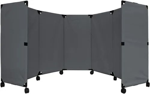 Vista 7 de VERSARE MP10S - Mampara plegable portátil de pared Diseño económico de 5 paneles Separador de habitación portátil con ruedas Configuración