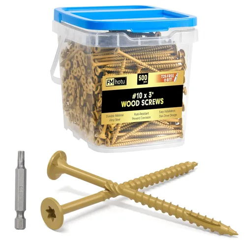 Vista 41 de #10 x 2-1/2" Tornillos para Terraza, 108 Piezas Tornillos para Madera con Cabeza Estrella, Tornillos para Madera Resistentes al Óxido para Negro