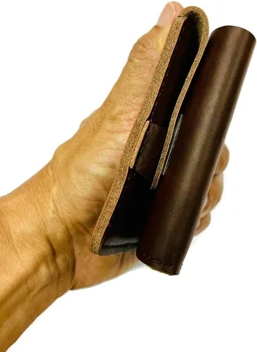 Vista 6 de costumebase WALTER MITTY WALLET secret life cuero genuino hecho a mano marrón, Marrón