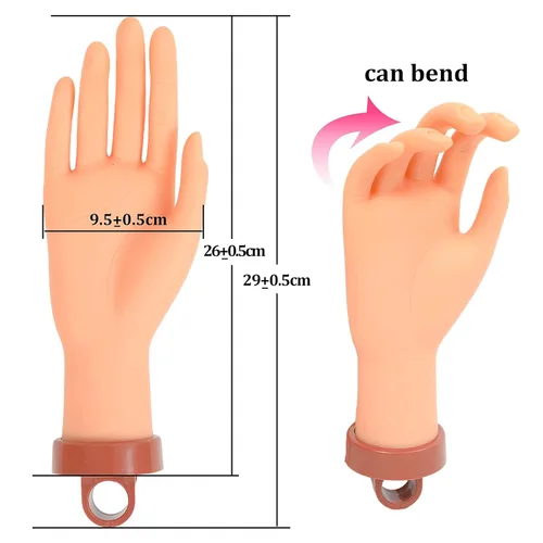 Vista 2 de Mano de práctica de uñas acrílicas, manos de maniquí para práctica de uñas, mano de entrenamiento de uñas postizas para uñas acrílicas, mano