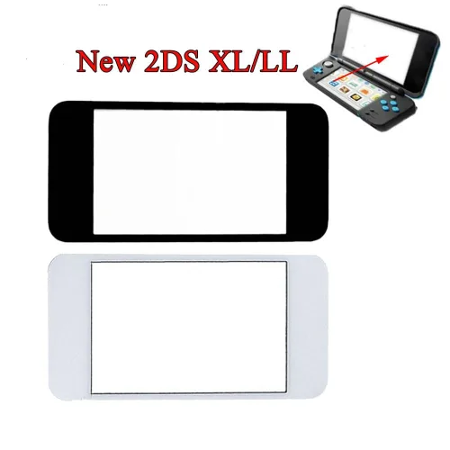 Vista 2 de Top Surface Lens LCD Mirror Front Screen Lens for New 2DS XL LL Protector Cover Black