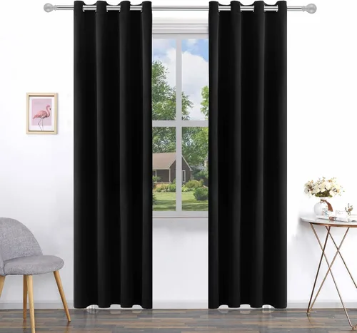 Vista 67 de Pickluc - Paneles de cortinas opacas con ojales, cortinas para bloquear la luz para el dormitorio, aisladas térmicamente, reducción de ruido