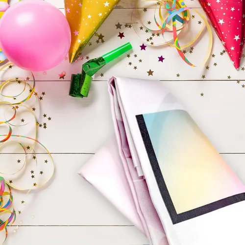 Vista 4 de Cartel de feliz cumpleaños número 10, telón de fondo de arcoíris degradado de doble dígito, fondo rosa de 10 años, decoraciones de cumpleaños