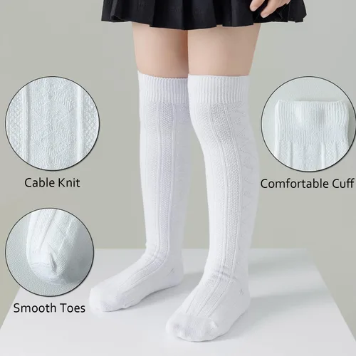 Vista 72 de EPEIUS Calcetines altos hasta la rodilla para bebés y niños pequeños (paquete de 3/5)