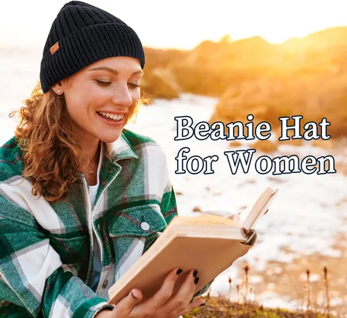 Vista 6 de Ocatoma Gorro de invierno para hombres y mujeres, gorro de punto con puños con forro cálido, sombrero de esquí suave, unisex, regalos para hombres