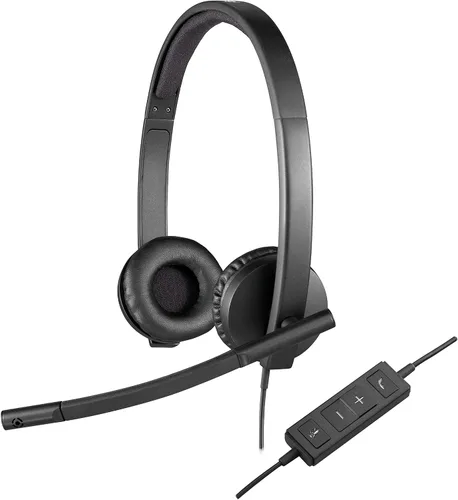 Vista 8 de Logitech H570e - Auriculares USB con micrófono para PC y Mac, auriculares con cable USB-A con sonido mono, micrófonos con cancelación de ruido