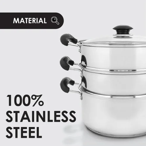 Vista 3 de CONCORD - Utensilios de cocina de acero inoxidable de 3 niveles, 9.4 in (compatible con inducción)