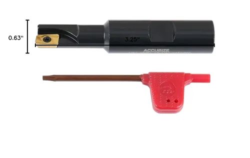 Vista 11 de Accusize Industrial Tools Molino de extremo indexable de hombro cuadrado de 90 grados de 1/2 '' con insertos de carburo Apkt11T3, 0056-0913