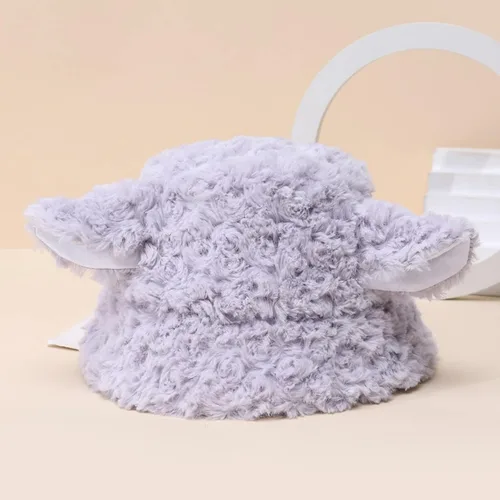 Vista 4 de Lindo sombrero de pescador con orejas de oveja para mujer, grueso, cálido, protección de las orejas, sombrero de pescador, sombrero de felpa peluda