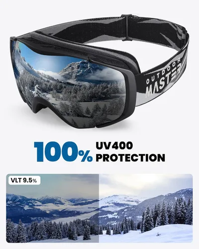Vista 5 de OutdoorMaster - Gafas de esquí con cubierta, antivaho OTG para nieve/snowboard La cubierta integrada ayuda a proteger la lente, con ajuste OTG