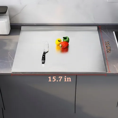 Vista 2 de Tablas de cortar de acero inoxidable 316, tablas de cortar para cocinas, tabla de cortar grande, esta tabla de cortar de cocina mide
