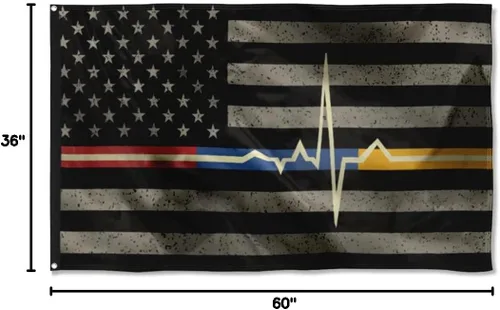 Vista 5 de Bandera de emergencia para servicio médico de emergencia, bandera para decoración interior y exterior, 3 x 5 pies, poliéster con doble costura