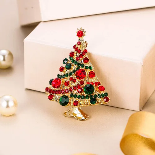Vista 3 de EVER FAITH Streamer Star - Broche para árbol de Navidad, cristal austriaco, Cristal