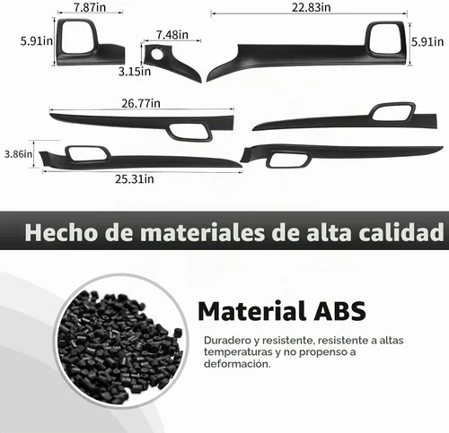 Vista 2 de CheroCar 7PCS Kit de Cubierta para Manija Interior de Puerta y Ajuste de Panel de Tablero Central para 2011 2012 2013 2014 2015 2016 2017 2018 2019