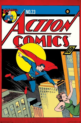Vista 12 de Trends International DC Comics - Póster de pared de Superman - Action Comics 23, 14.725 x 22.375 pulgadas, versión enmarcada de madera de granero