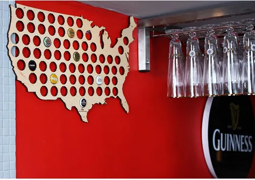 Vista 8 de Mapa con tapas de cerveza, 50 estados