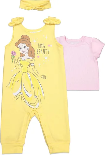 Vista 3 de Disney Conjunto de mameluco y diadema Princess Ariel Belle Cenicienta