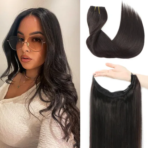 Vista 14 de Tinashe Extensiones de cabello humano real con alambre, lacio, 12 pulgadas, 2.47 onzas, rubio claro, con reflejos rubio dorado, extensiones