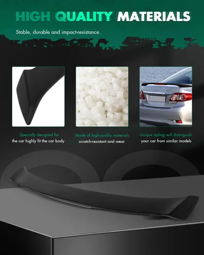 Vista 4 de SCITOO Alerón de alerón ABS para Toyota Yaris 2007-2012 negro mate trasero alerón de maletero