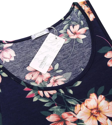 Vista 4 de COOFANDY Camiseta sin mangas con estampado floral para hombre, camisetas deportivas casuales con estampado en Hawaii, playa, vacaciones