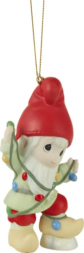 Vista 3 de Precious Moments 2311032 Adorno de porcelana Gnomo Worry, Be Happy