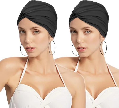 Vista 8 de Gorro de natación de elastano para verano, no impermeable, antideslizante, elástico, para piscina, gimnasio, deportes acuáticos subacuáticos