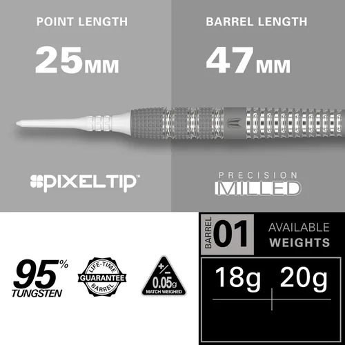 Vista 3 de Target Darts Raymond Van Barneveld RVB - Juego de dardos de punta suave 95% tungsteno