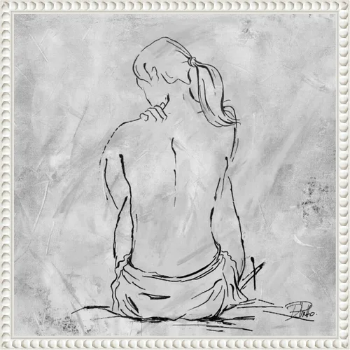 Vista 14 de Amanti Art Lienzo enmarcado para pared, 16 x 16 pulgadas, boceto desnudo II por Patricia Pinto, lienzo enmarcado para pared, obras de arte de gente