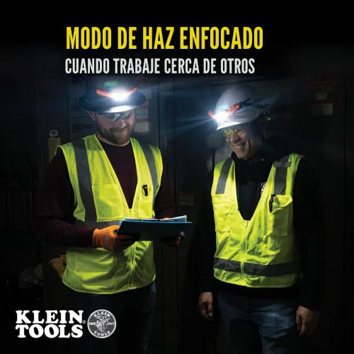 Vista 4 de Klein Tools KHH56308 linterna frontal recargable LED de haz ancho para cascos duros Klein Tools, 770 lúmenes, para trabajo, batería y soporte