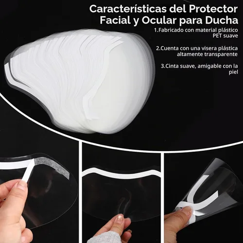 Vista 7 de 50 protectores faciales y desechables transparentes para ducha y cortes de 50 Pcs