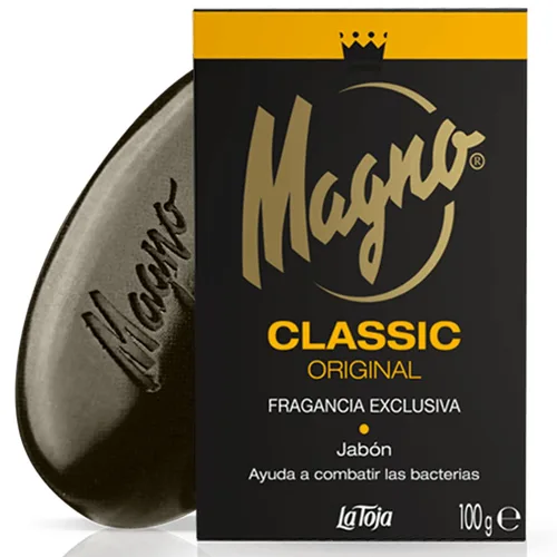 Vista 2 de Magno Jabón 3.5 oz La Toja. Magno Classic Black 8 pack