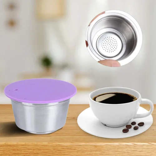 Vista 7 de Fdit Taza de cápsula de café recargable reutilizable de acero inoxidable apta para cafetera Dolce Gusto compatible con Nestle Dolce Gusto juego