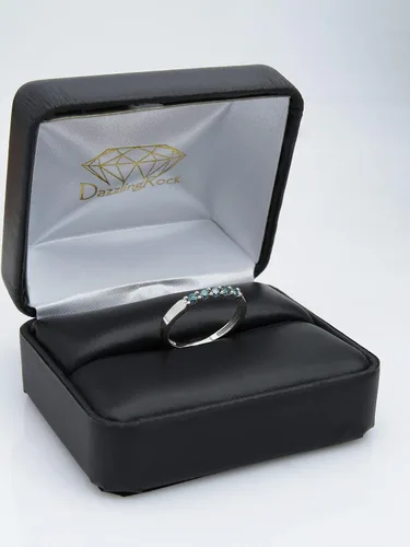 Vista 138 de Dazzlingrock Collection Anillo de boda redondo de 5 piedras preciosas o diamantes para mujer en oro macizo de 10 K/14 K/18 K
