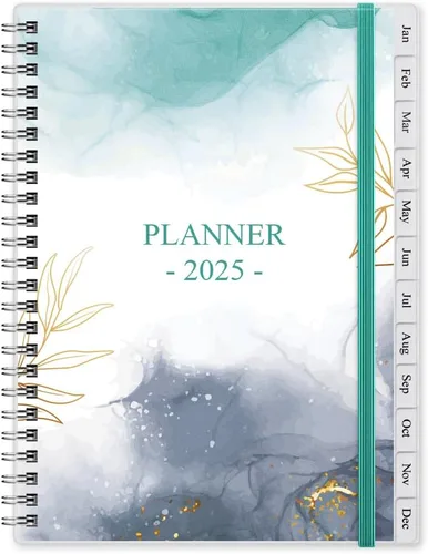 Vista 10 de Agenda/calendario de bolsillo 2024, organizador semanal y mensual A6 + diario p/realizar seguimiento de objetivos, fácil organización de tu vida Azul