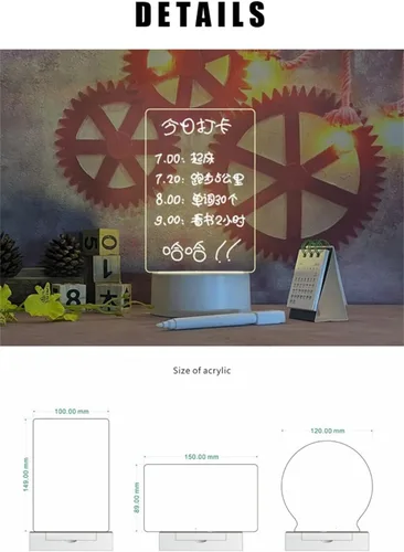 Vista 7 de gors Tablero de notas, luz nocturna LED creativa, tablero de mensajes USB, luz navideña con bolígrafo, regalos para niños, novia, decoración de 1