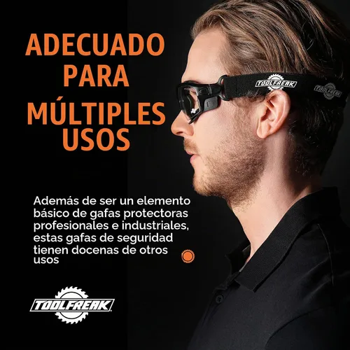 Vista 4 de ToolFreak Spoggles – Lente transparente con funda rígida – Gafas de seguridad y gafas protectoras – Lente de policarbonato, clasificación ANSI Z87