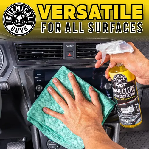 Vista 8 de Chemical Guys SPI_663_16 InnerClean Detallador y protector rápido de interiores (16 fl oz/473 ml), amarillo Spray-and-wipe detailer cleans and