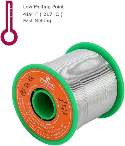 Vista 5 de Alambre de soldadura sin plomo Núcleo de flujo de colofonia 1.1 libra Soldadura electrónica Actividad eléctrica Diámetro de soldadura 0.04 Calibre