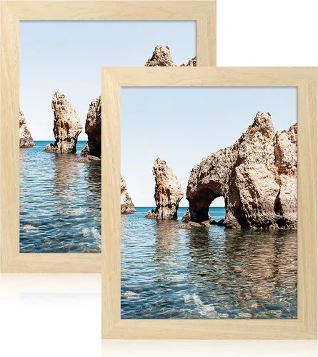 Vista 19 de iRahmen - Juego de 2 marcos de fotos de 4 x 6, marco de madera negro con cristal de alta definición, para mostrar fotografías de 3.5 x 5